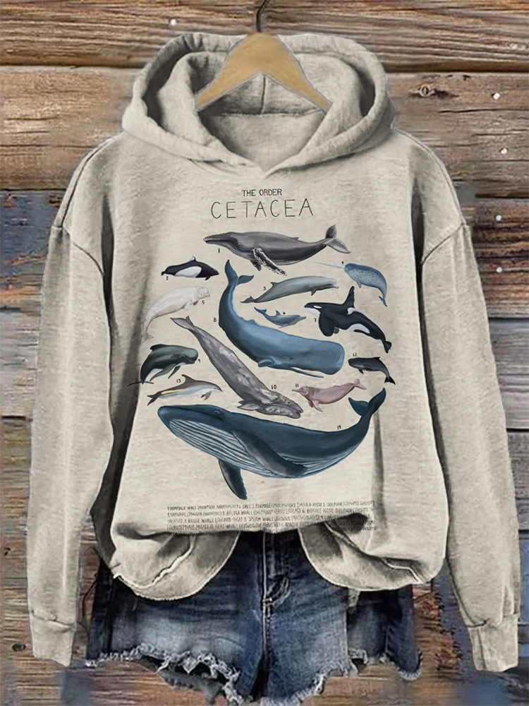 The Order Cetacea Illustration Cozy Hoodie  artssus