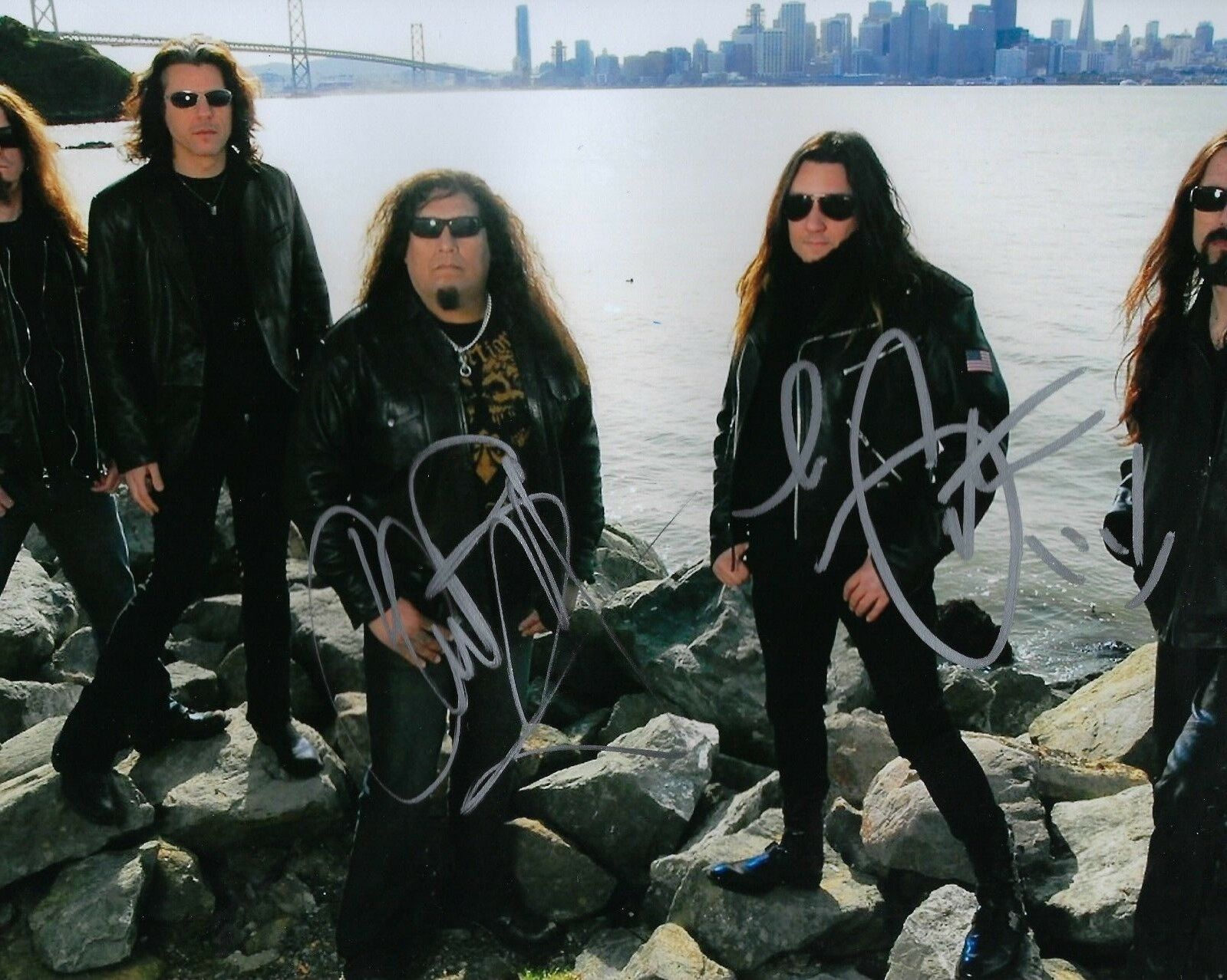 GFA Chuck Billy & Eric Peterson * TESTAMENT * Band Signed 8x10 Photo Poster painting PROOF B COA