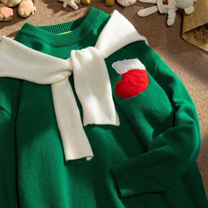 Christmas Soft Waxy Loose Scarf Sweater