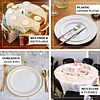 10 Pack | 6" Très Chic Silver Rim White Plastic Dessert Appetizer Plates, Disposable Salad Plates