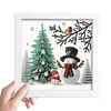 5D DIY Partial Special Shaped Drill Diamond Painting Xmas Snowman Decor With Frame Kit 18x18cm