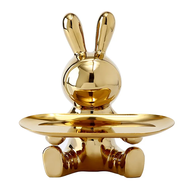 【Ornament】Home Decor Resin Ornaments-Rabbit Tray Storage gbfke