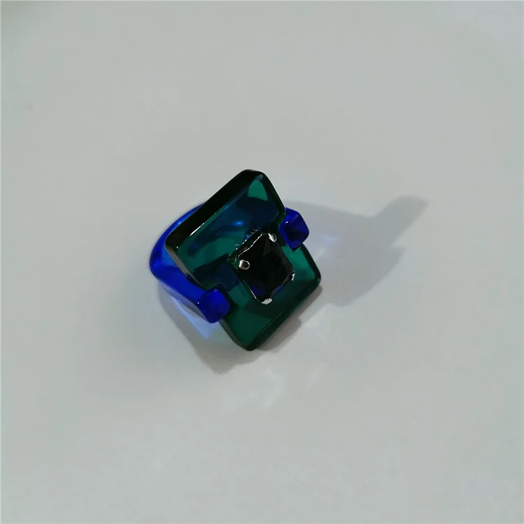 Candy-Color Resin Acrylic Baguette Ring KERENTILA