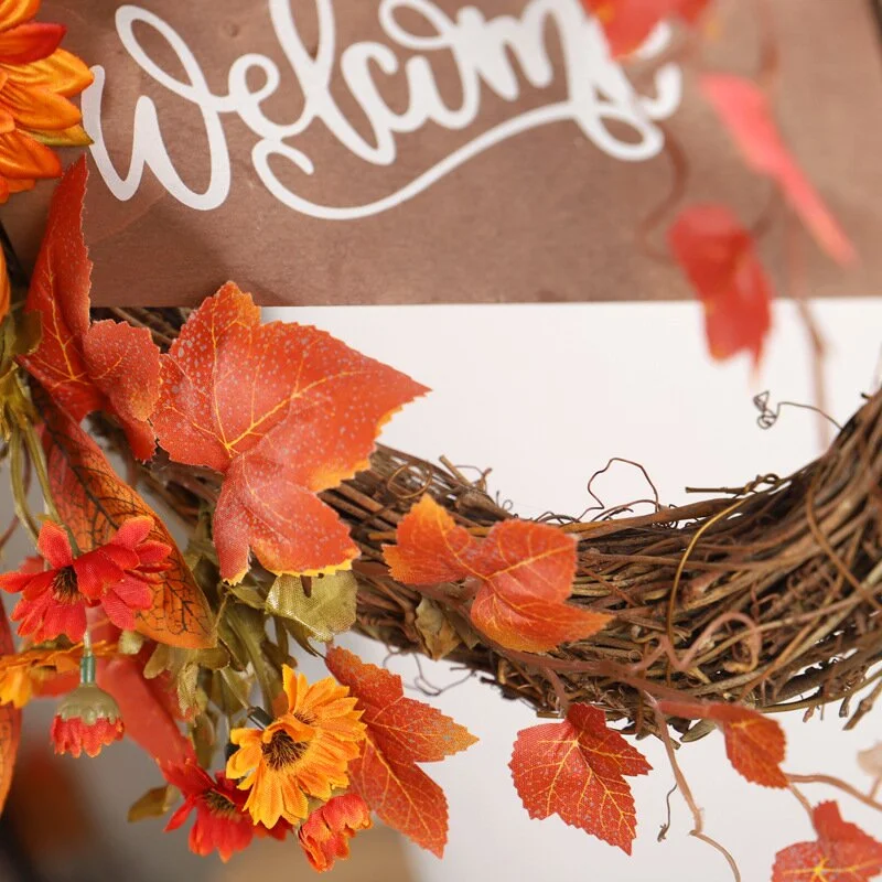 Elegant Pumpkin Sunflower Grapevine Wreath Fall Wreaths 2021