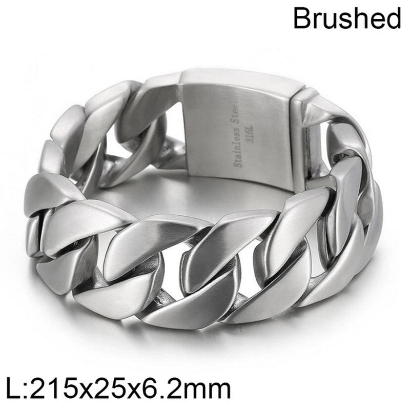 Hip-Hop Solid Color Titanium Steel Plating 18K Gold Plated Men’s Bracelets