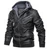Mens Outdoor Cold-proof Motorcycle Leather Jacket by Inlyline