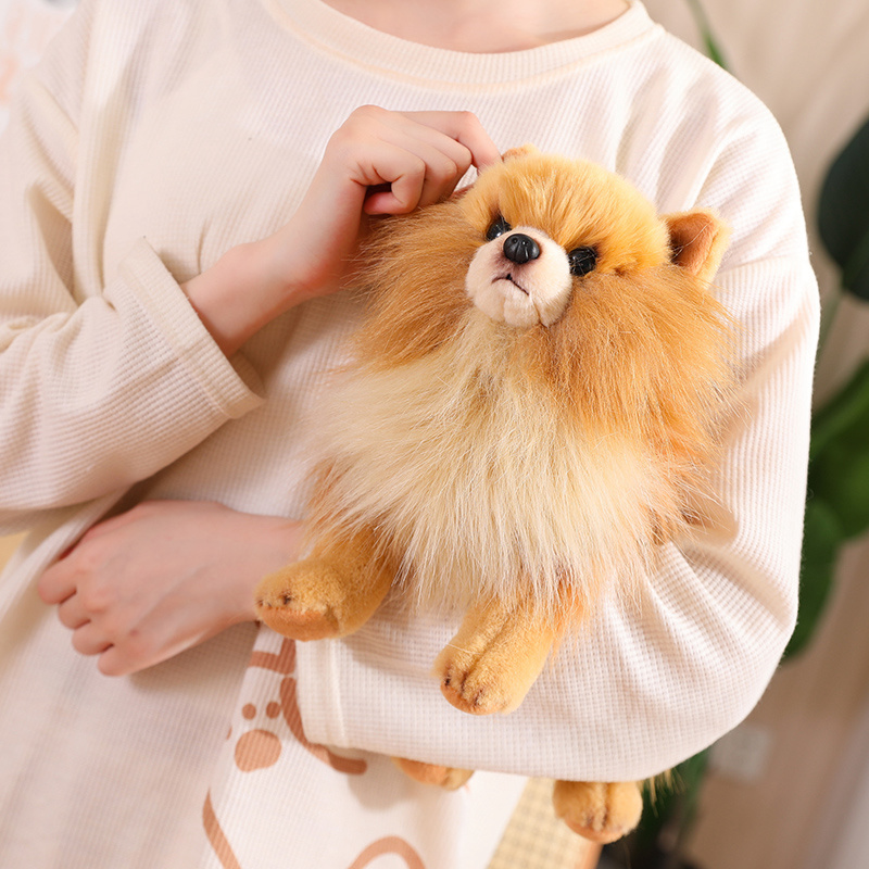 Tegooe Realistic Pomeranian Dog Plush Toy - Soft Stuffed Animal Puppy Doll for Kids