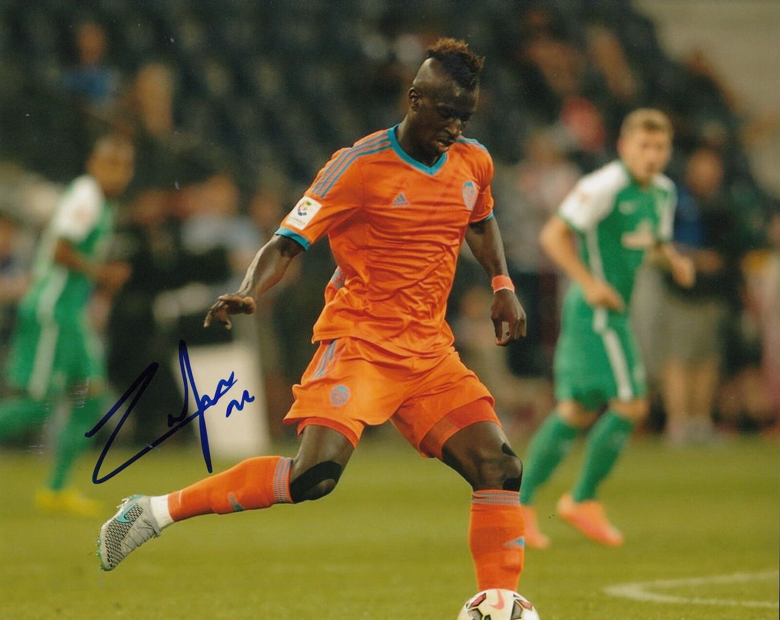 WILFRIED ZAHIBO signed (NEW ENGLAND REVOULTION) MLS SOCCER 8X10 Photo Poster painting W/COA #1