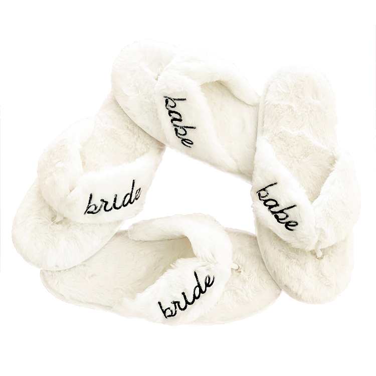 BlanketCute-Personalized Lovely Bedroom Fluff Slippers with Your Name | 01