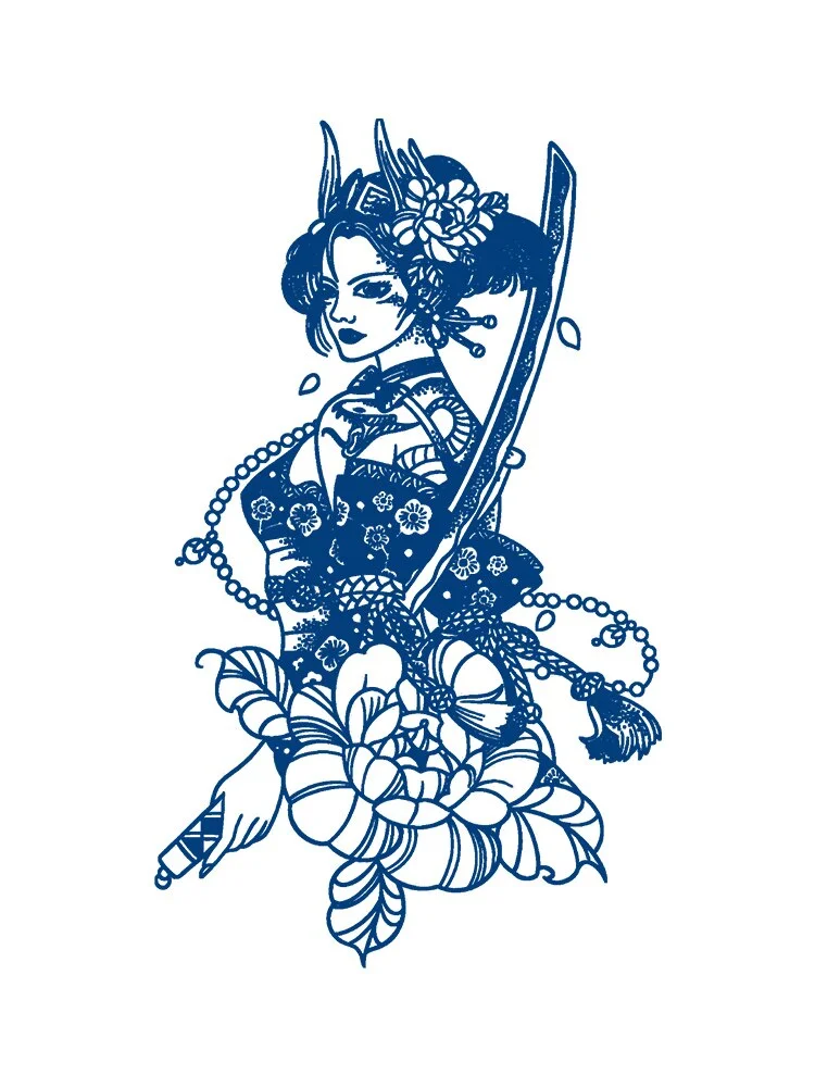 KT1-50 cross-border semi-permanent herbal juice tattoo sticker flower arm clavicle non-reflective simulation tattoo size pattern