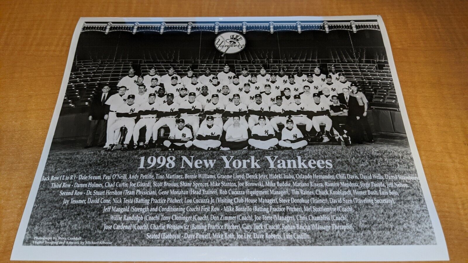 1998 World Champions New York Yankees Team Photo Poster painting Derek Jeter