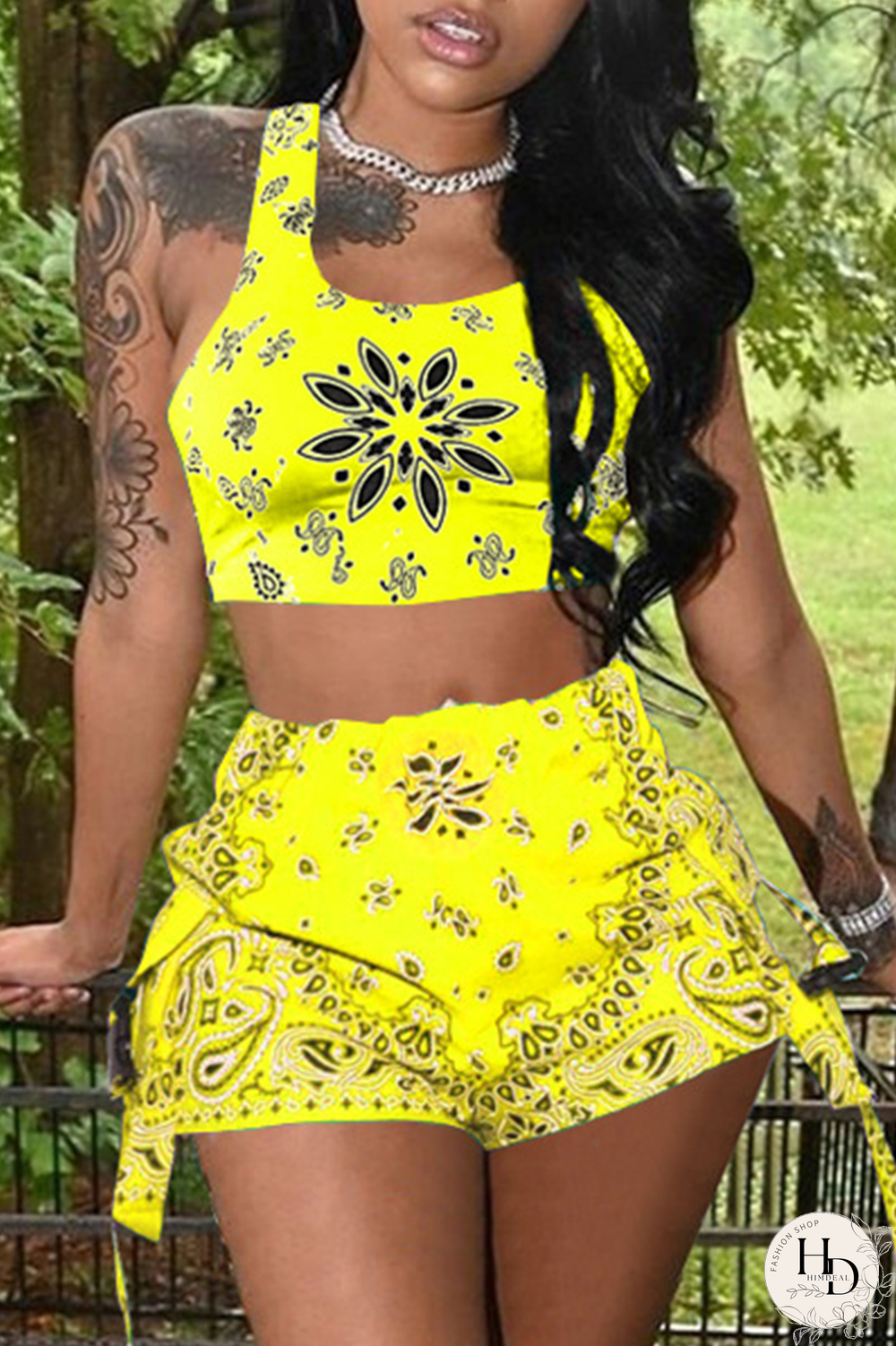 Blue Sexy Split Joint Square Collar Sleeveless Two Pieces