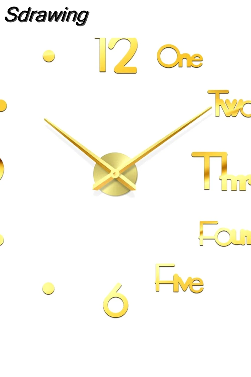 Sdrawing Wall Clock Luminous Frameless Wall Clocks DIY Digital Clock Wall Stickers Silent Clock for Home Living Room Office Wall Decor