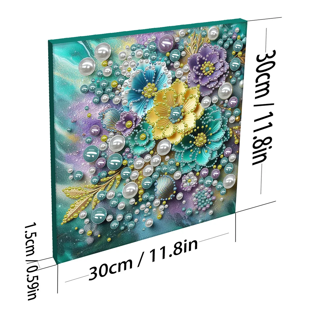 Fresh Flowers - DIY Pearl Diamond Art Kit With Frame 30*30cm