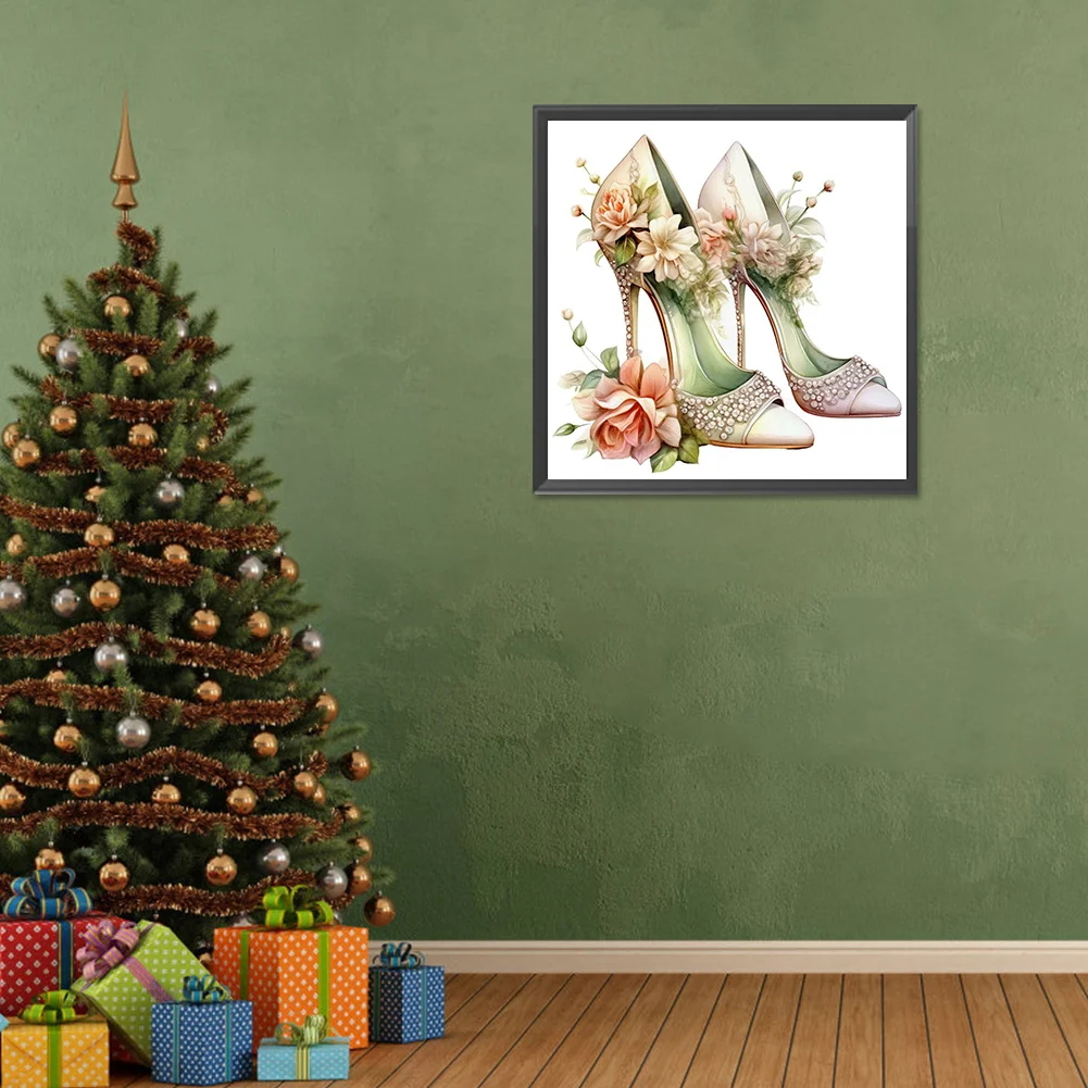 Full Round Diamond Painting 30*30cm - Flower High Heels