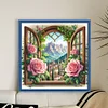 【Limited Stock Sale】Windows And Flowers-11CT Stamped Cross Stitch 50*50cm/19.69*19.69in