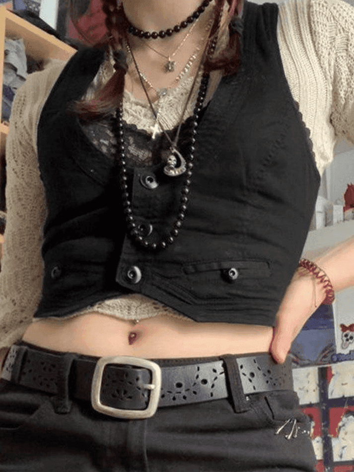 Toloer Button Front Corset Top-Outfit Ideas