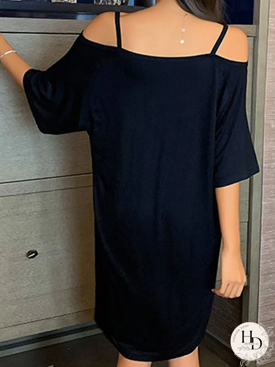 Alluring Solid Color Loose Sexy Midi Dress