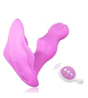 Silicone G-Spot Butterfly Remote Dildo Vibrating Wearable Vibrator
