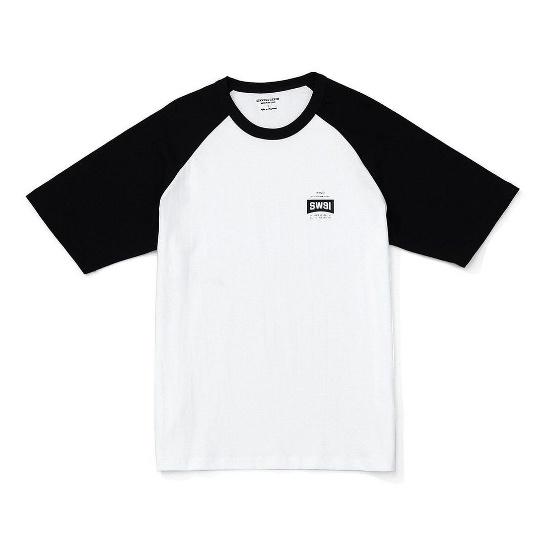 SIMWOOD 2021 Summer New Oversize Contrast Color T-shirts Men Raglan Sleeve Plus Size Loose Tops Brand Clothing SK130584
