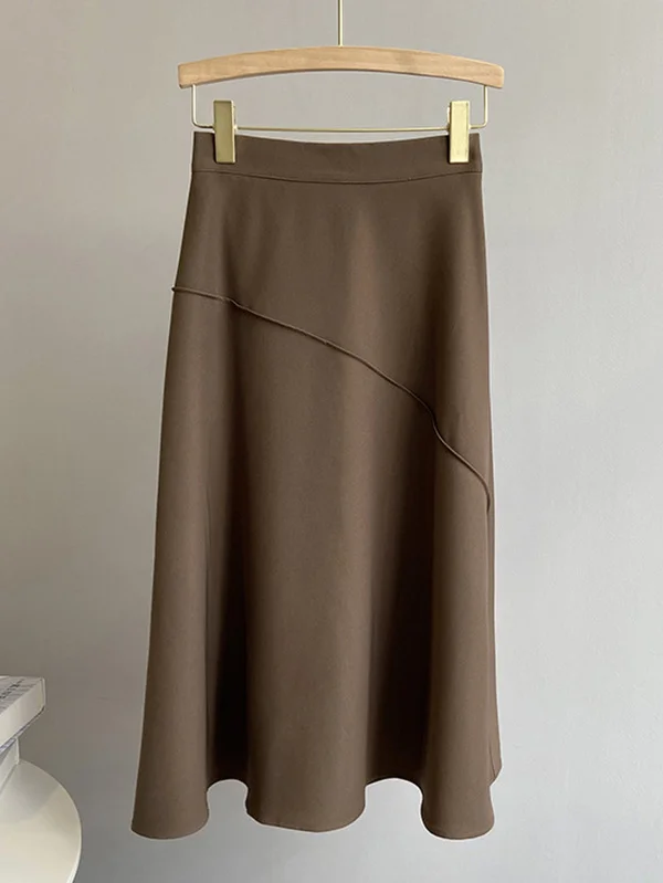 Original Solid Irregularity A-Line Skirt