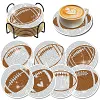 7pcs DIY Diamond Painting Coaster Kit With Holder - Rugby