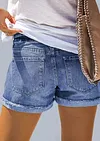 American Flag Star Striped Ripped Hole Denim Shorts