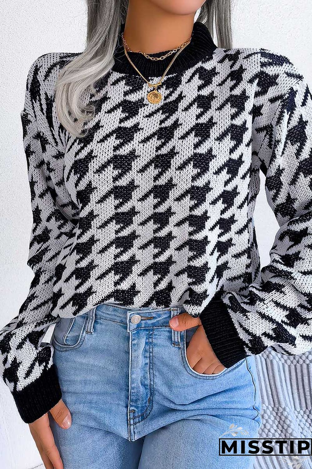 Black Casual Patchwork O Neck Tops