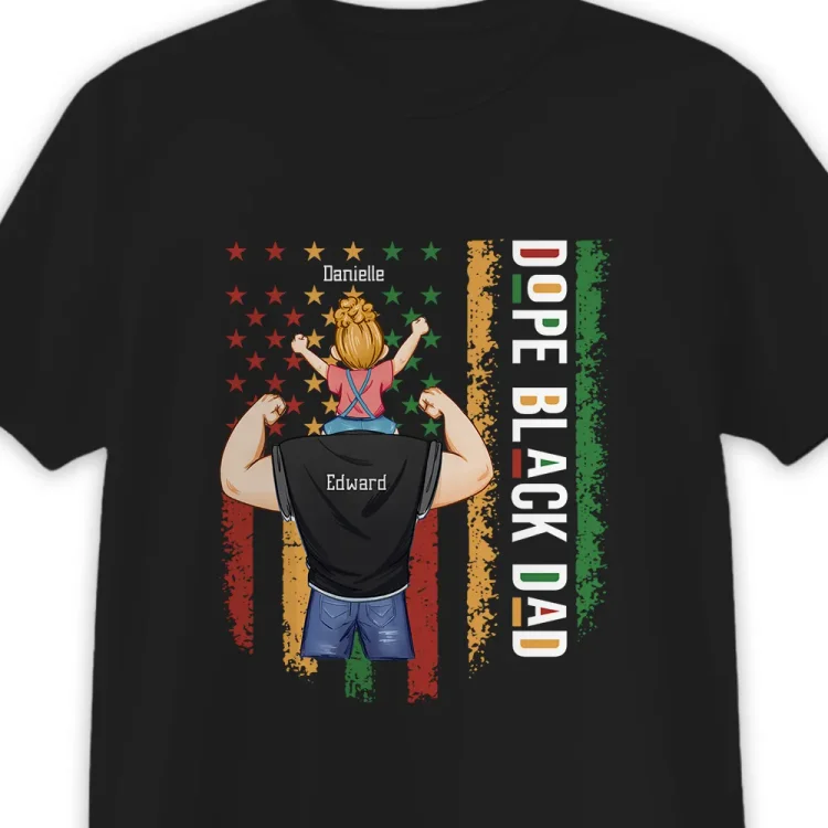 Personalized T-Shirt -Back Printed Shirt - Dope Black Dad