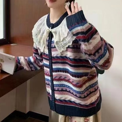 Chicfifth Sweater Women Winter Long Sleeve High Quality Autumn Vintage Top Knitted Cardigan