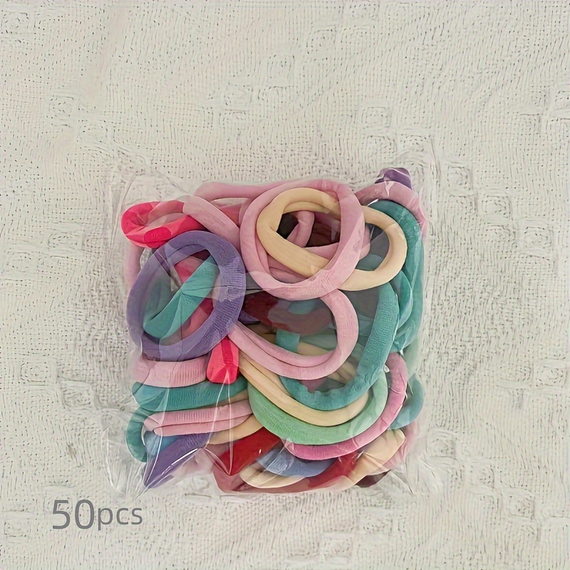 50pcs Colorful Hair Tie Ponytail Holders Hair Accessories For Girls