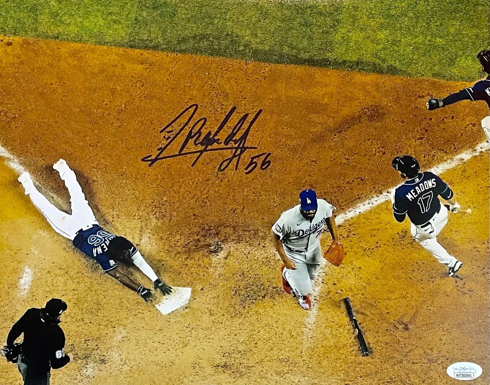 RANDY AROZARENA Autograph SIGNED 11x14 W.S. Photo Poster painting Tampa Bay RAYS JSA Certified