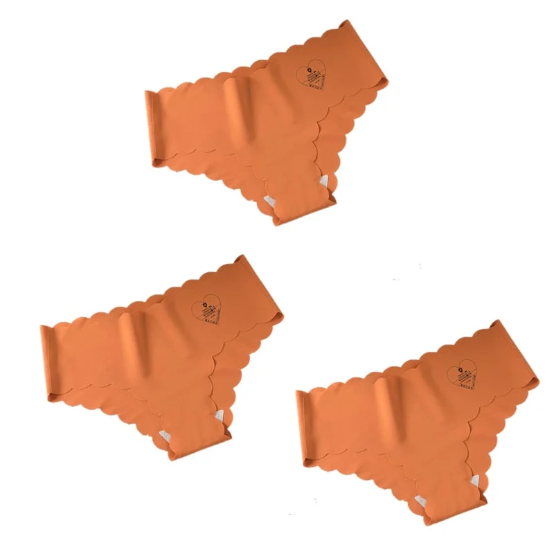 3pcs/lot Sexy Panties For Women Briefs Set Seamless Lingerie Solid Mid-Waist Cotton Panty Female Underpants Underwear Intimates