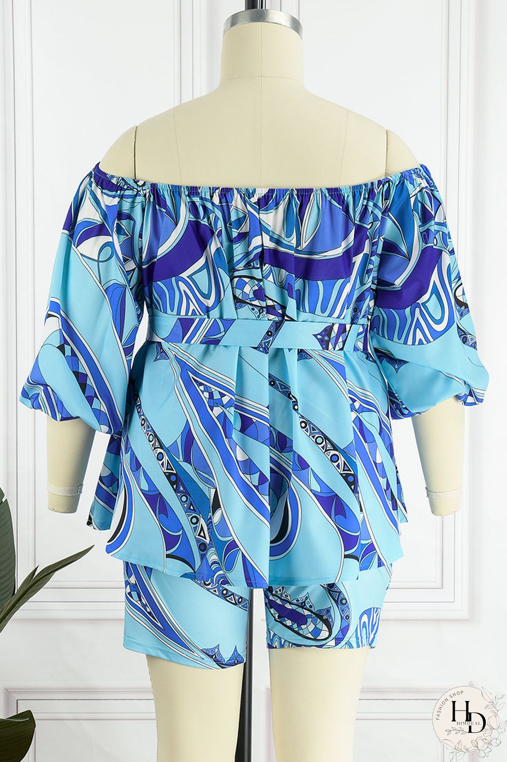 Yellow Casual Print Patchwork Off the Shoulder Long Sleeve Two Pieces