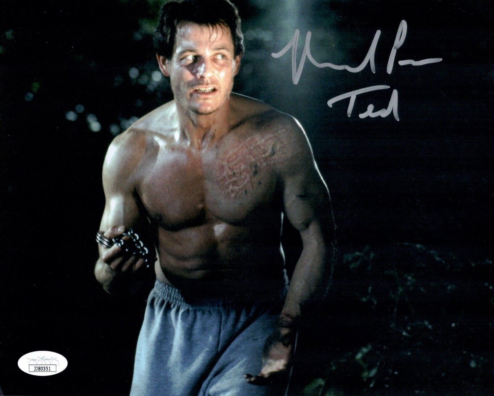 MICHAEL PARé Signed 8x10 BAD MOON Uncle Ted Photo Poster painting PARE Autograph JSA COA Cert