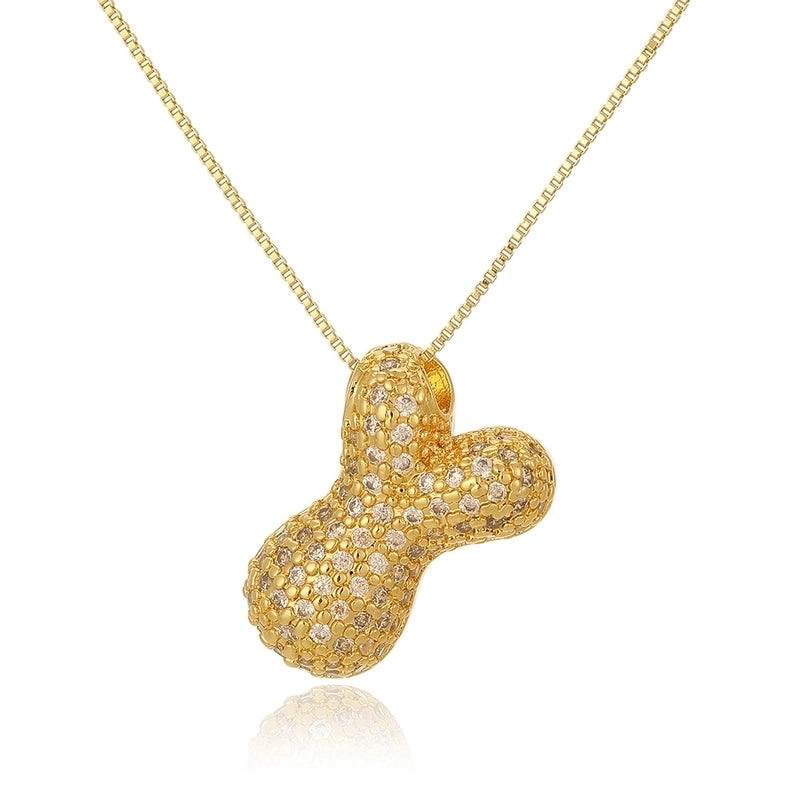 Copper Plating Letter Pendant Necklace