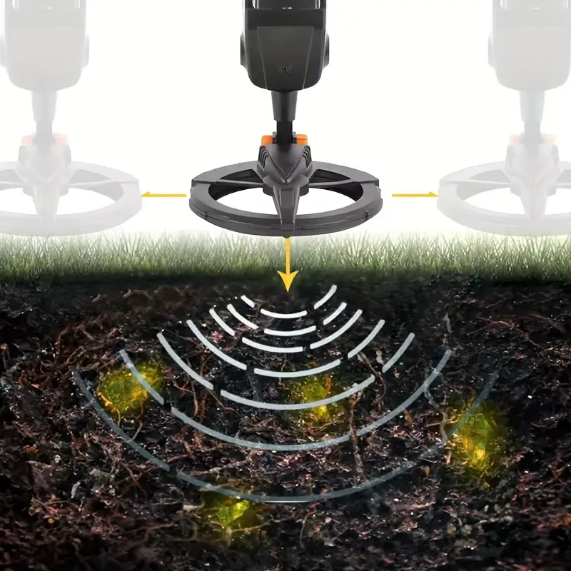 lightweight portable metal detector for beginners md 1008a model easy assembly battery powered batteries not included durable plastic construction with orange ideal for outdoor hobby exploration Product details 6