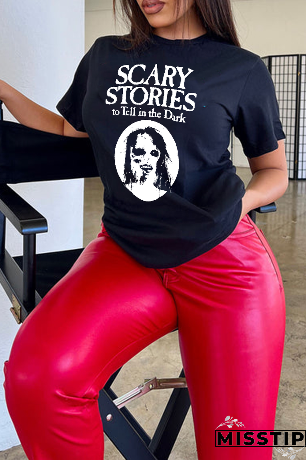 Black Casual Party Print Patchwork Letter O Neck T-Shirts