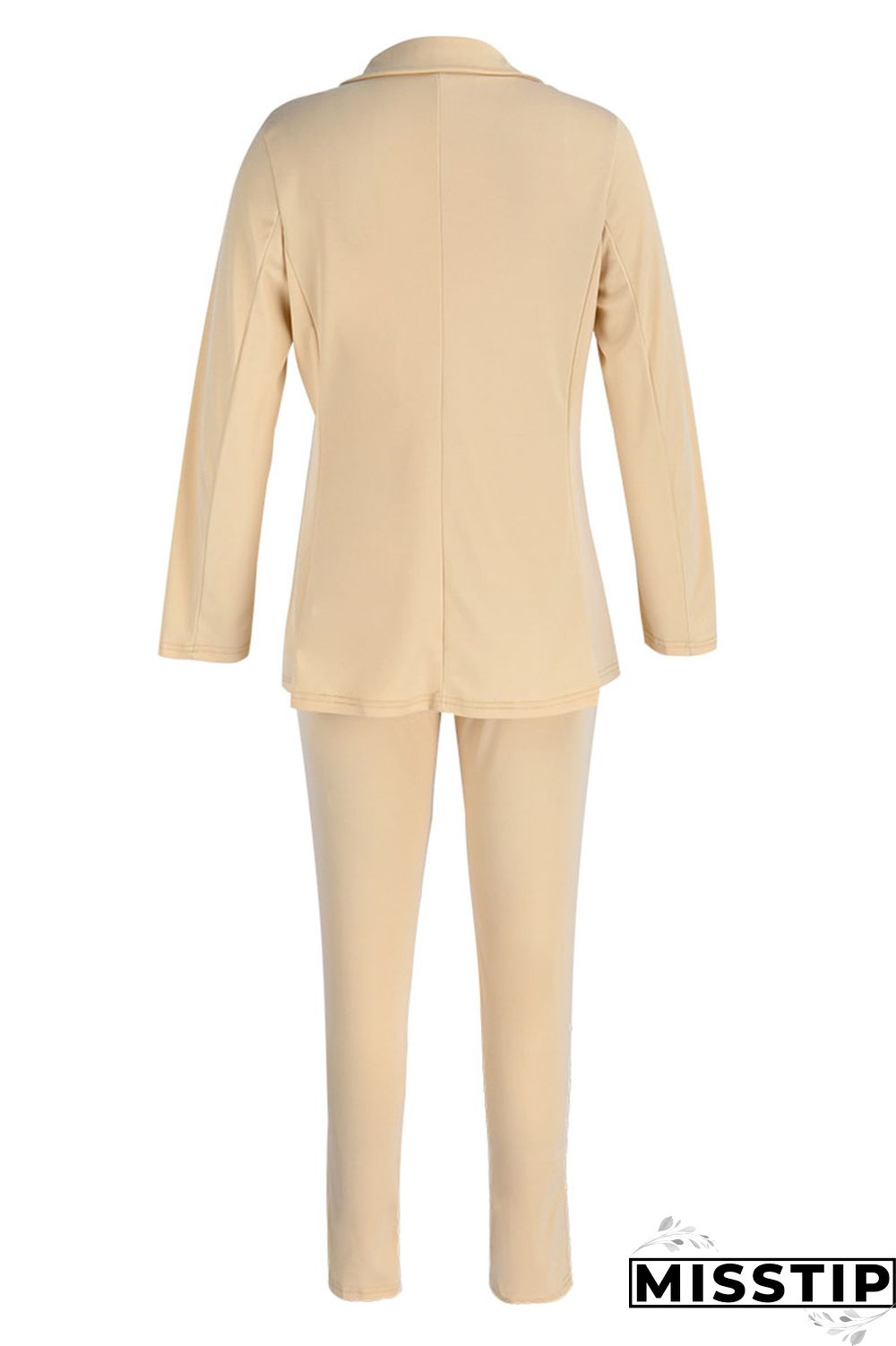 Black Casual Solid Patchwork Turn-back Collar Long Sleeve Two Pieces