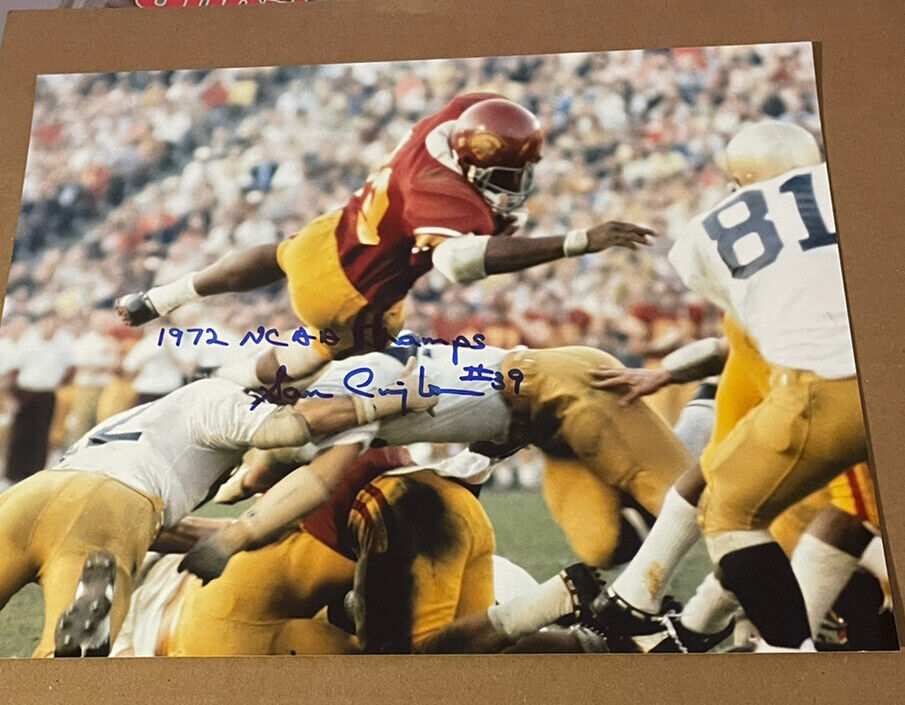 sam cunningham signed usc trojans 8x10 Photo Poster painting w/72 ncaa champs w/COA