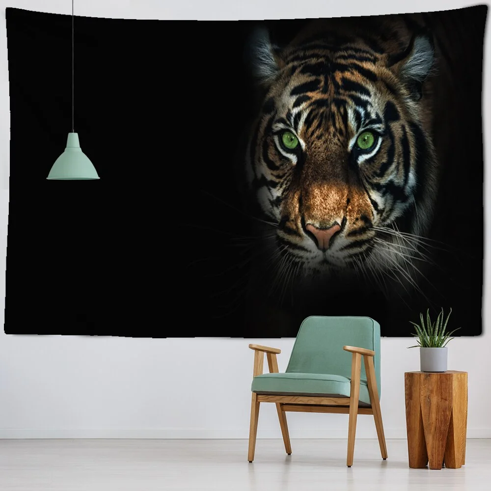 Tiger Animal Tapestry Wall Hanging Witchcraft Tapestry Hippie Dormitory Decoration Psychedelic Wall Tapestry Mandala Tapestry