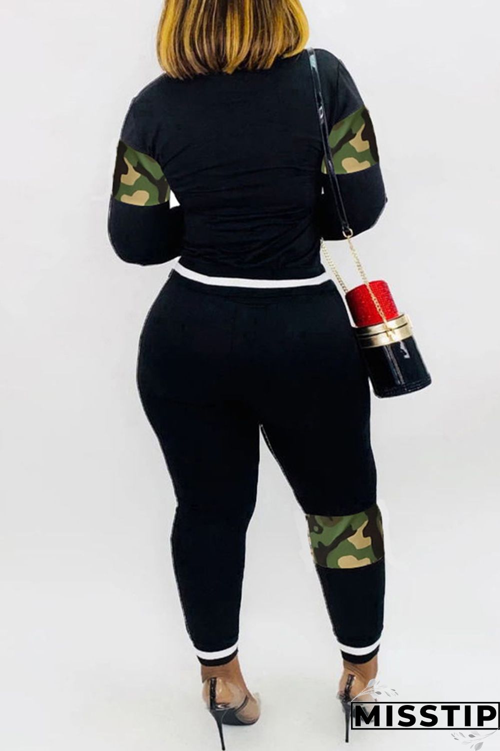 Blue Casual Print Patchwork O Neck Long Sleeve Two Pieces