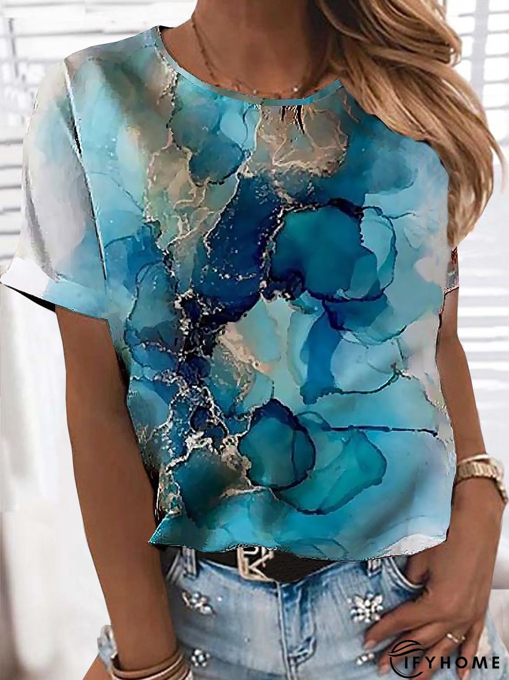 Crew Neck Casual Short Sleeve T-Shirt | IFYHOME