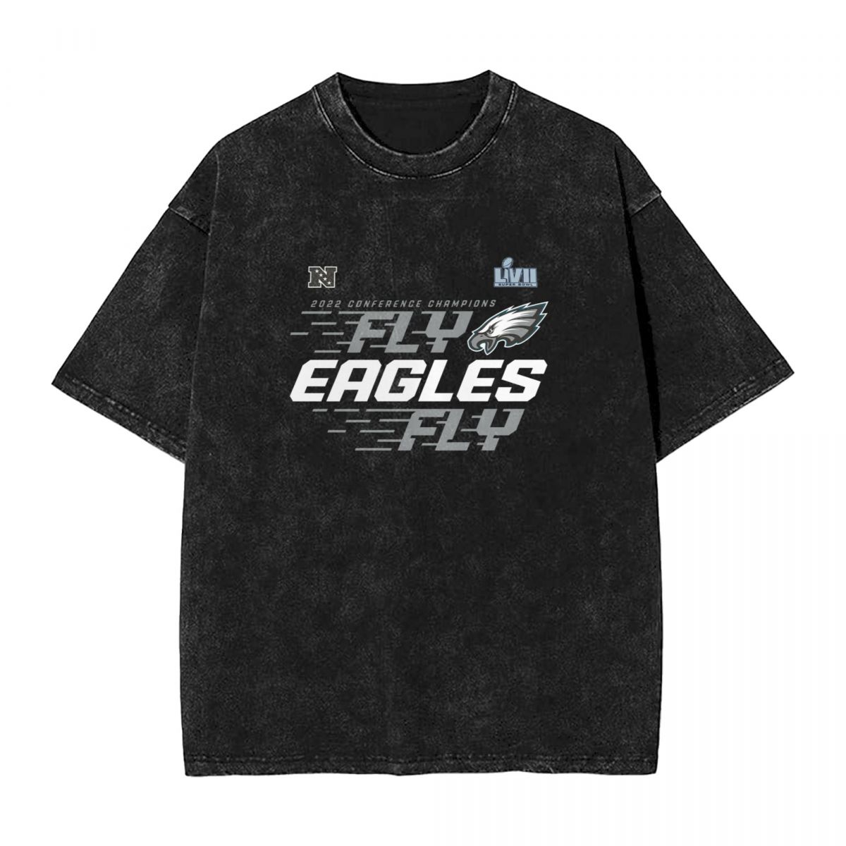 Philadelphia Eagles 2022 NFC Champions Team Slogan Men's Vintage Oversized T-Shirts