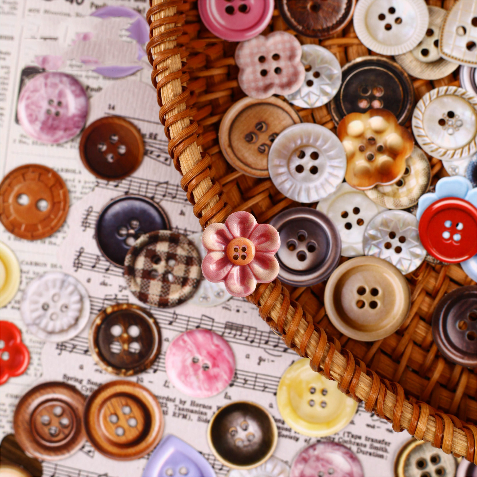 스티커 - 버튼 시리즈 빈티지 버튼 모양