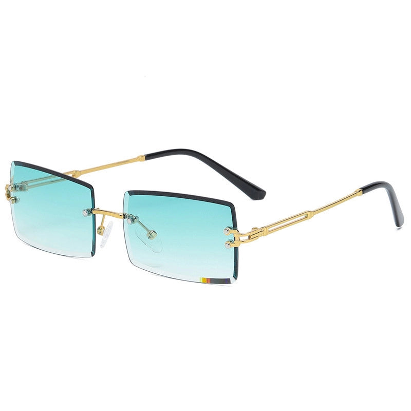 Sweet Color Block Ac Square Pearl Frameless Women’s Sunglasses