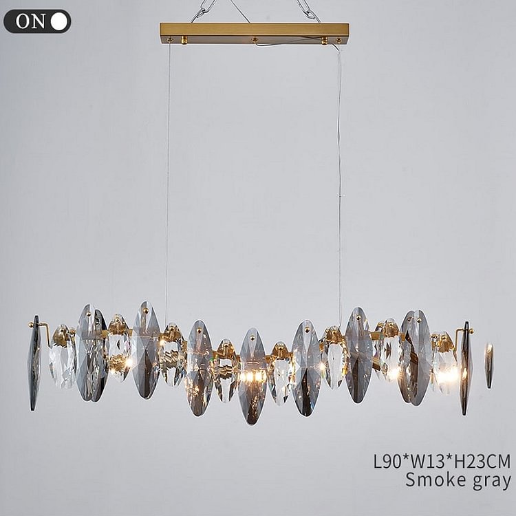 Gorgeous Wave Crystal Linear Chandelier -Love Word Lighting