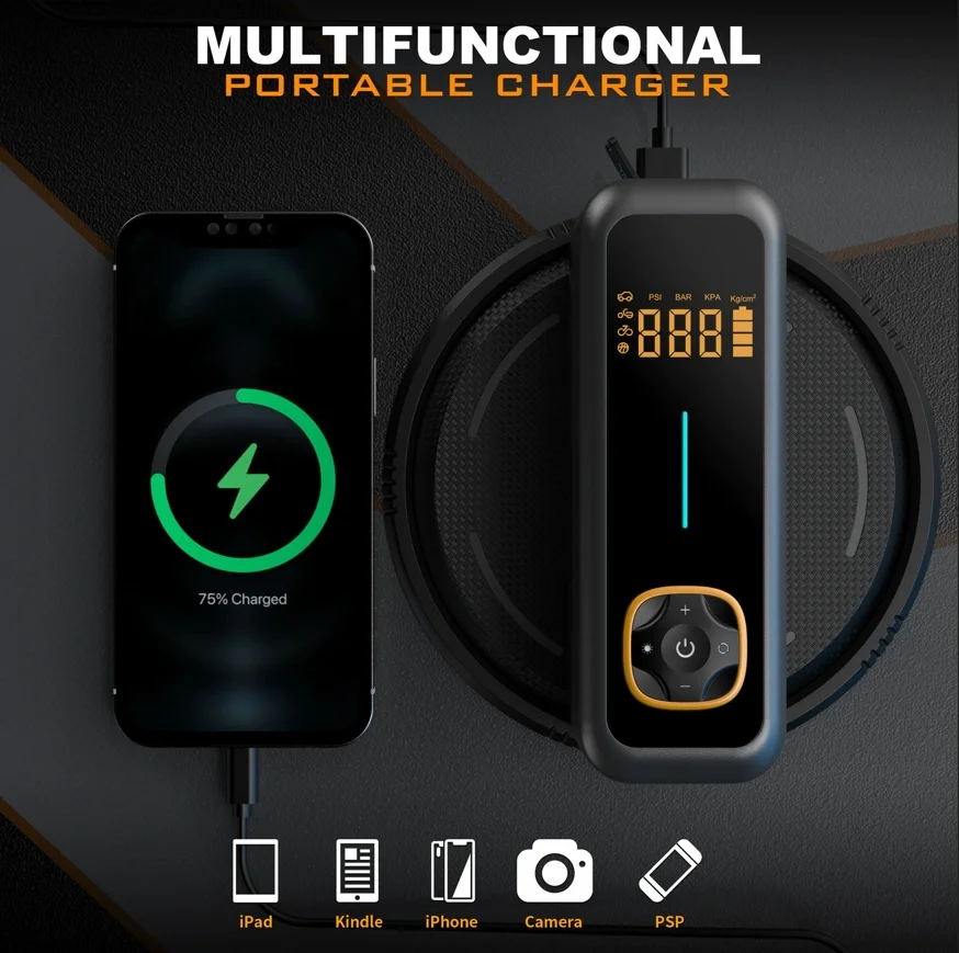 Cordless Air Compressor 12V Wireless 5000mAh Car Tire Pump