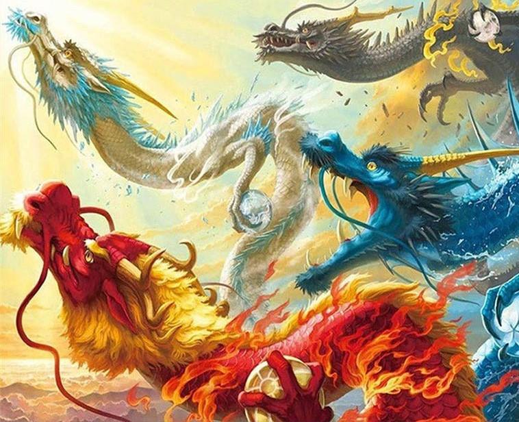 

Colorful Dragons – Paint By Numbers - 40*50CM, 501 Original