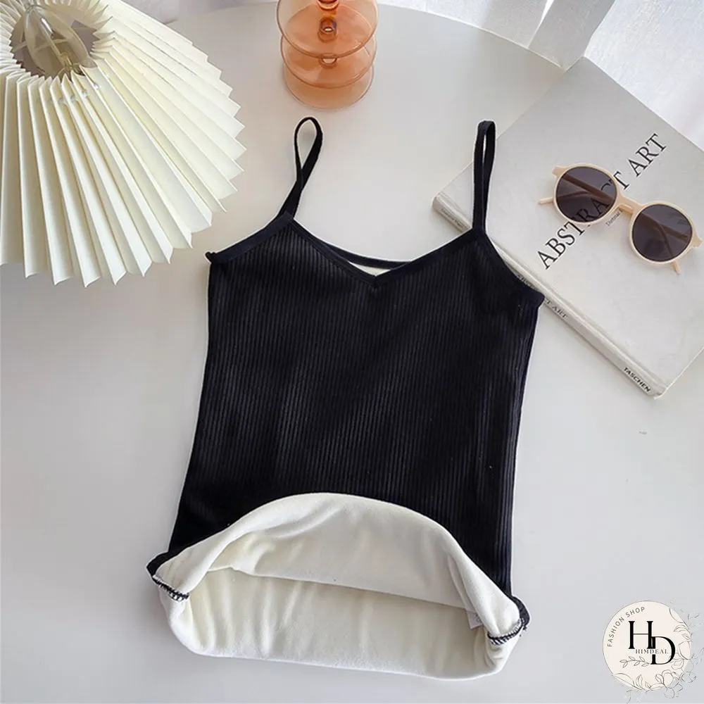 Plus Velvet Thickening Vest Women Winter Warm Top Shirt Thermal Tank Top Sleeveless Camis